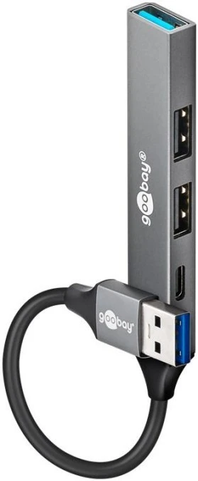 Hub 4‑portowy slim USB, USB‑A na USB‑C/USB‑A, 5 Gbit/s 74458