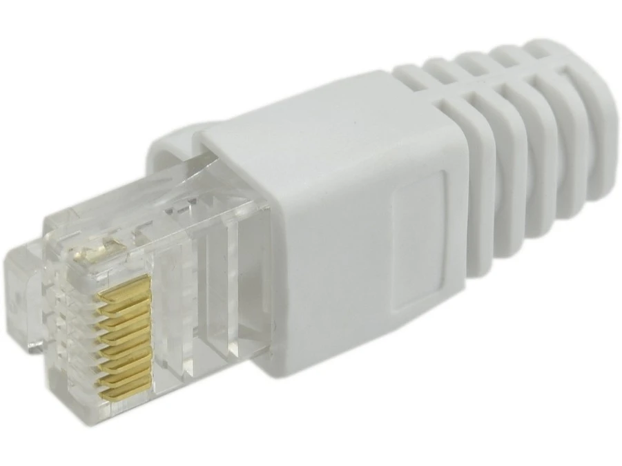 Gumowa osłonka wtyku RJ45 biała WORECZEK 100szt.