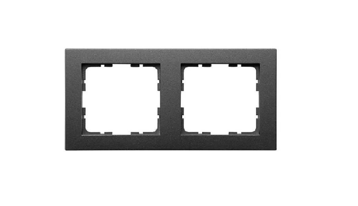 GVS Ramka 2‑polowa grafit mat. System 55 do sensorów KNX