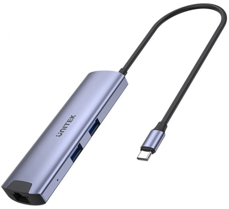 H1112F Unitek Aktywny Hub USB‑C 5Gbps, HDMI RJ‑45 PD 100W