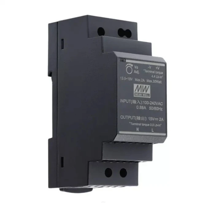 HDR‑30‑15 DIN Zasilacz impulsowy 30W, 15V DC 2A