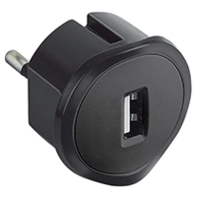 HELMO Ładowarka wtyczkowa 1xUSB A czarna 050681