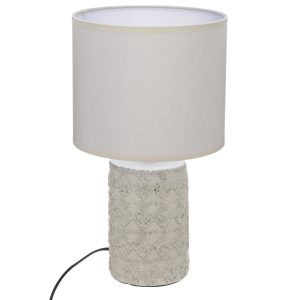 LAMPKA CERAMICZNA Melo beżowa BAWEŁNIANY ABAŻUR styl boho 438592 LAMPKA CERAMICZNA Melo beżowa BAWEŁNIANY ABAŻUR styl boho 438592