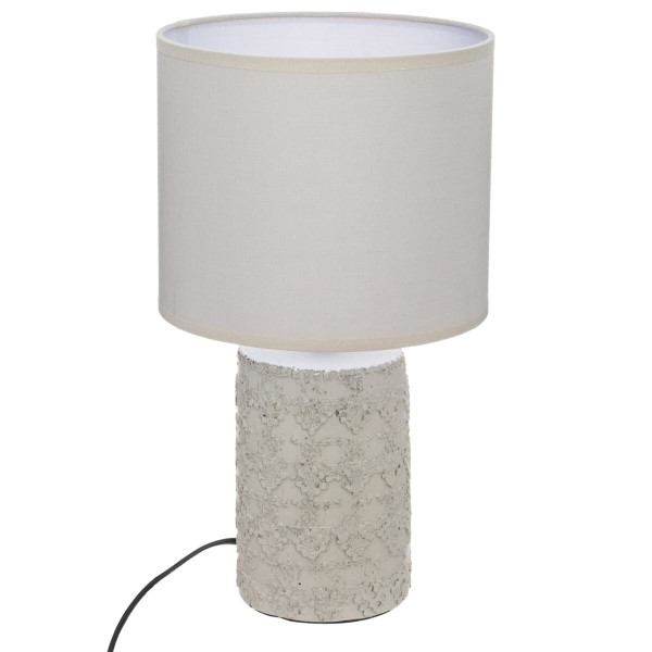 LAMPKA CERAMICZNA Melo beżowa BAWEŁNIANY ABAŻUR styl boho 438592