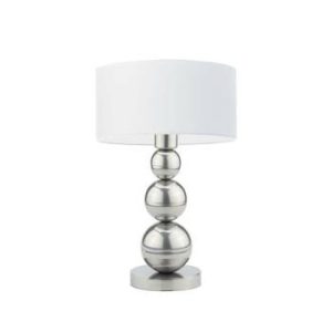 Lampka HONOLULU abażur biały stelaż srebrny 107997 Lampka HONOLULU abażur biały stelaż srebrny 107997