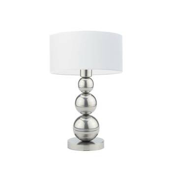 Lampka HONOLULU abażur biały stelaż srebrny 107997