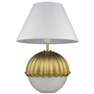 Lampka na stół Pralines T01282BR Cosmolight kulista biała 230797