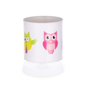 Lampka nocna biurkowa abażur nowoczesna nadruk SÓWKI Sowy 335432 Lampka nocna biurkowa abażur nowoczesna nadruk SÓWKI Sowy 335432