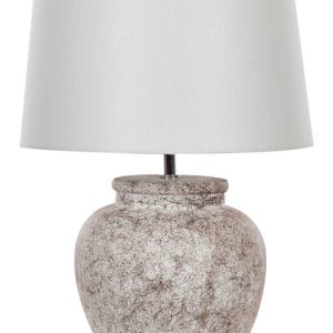 Lampka nocna ceramiczna spękana tekstura 50 cm beż 83227