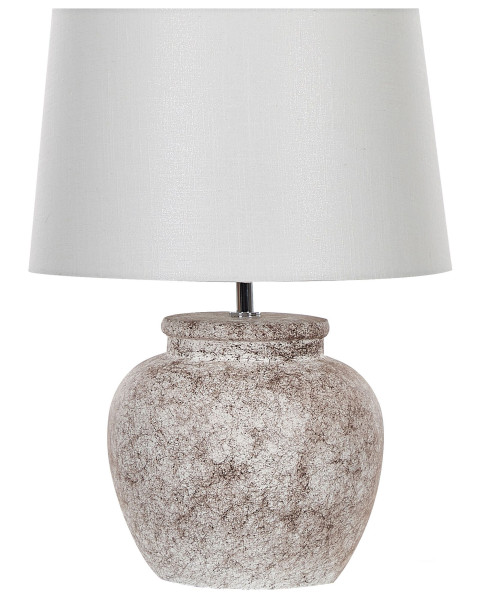 Lampka nocna ceramiczna spękana tekstura 50 cm beż 83227