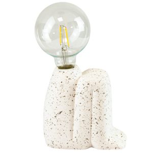 Lampka Nocna Led Stojąca Stołowa Cementowa Dekoracyjna Na Baterie Biała 808731