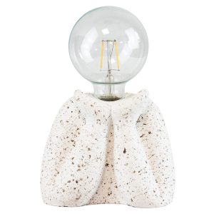 Lampka Nocna Led Stojąca Stołowa Cementowa Dekoracyjna Na Baterie Biała 808730