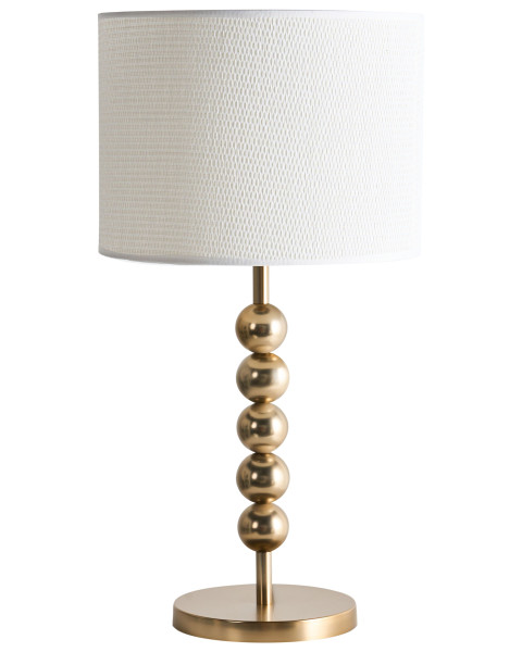 Lampka nocna metalowa z materiałowym kloszem mosiężna 806330