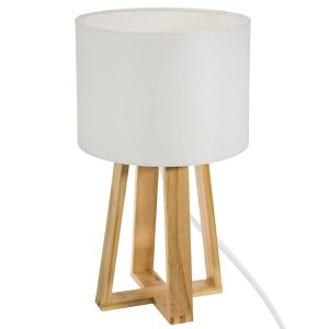 LAMPKA NOCNA Molu drewniana podstawa BAWEŁNIANY KLOSZ żółty 413165 LAMPKA NOCNA Molu drewniana podstawa BAWEŁNIANY KLOSZ żółty 413165