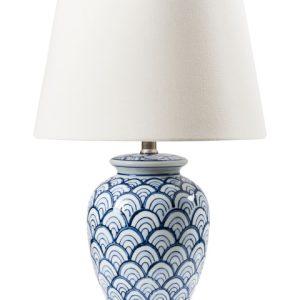 Lampka nocna porcelanowa z wzorem niebiesko-biała 536864 Lampka nocna porcelanowa z wzorem niebiesko-biała 536864