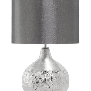 Lampka nocna stołowa 43 cm porcelana srebrna 60962 Lampka nocna stołowa 43 cm porcelana srebrna 60962
