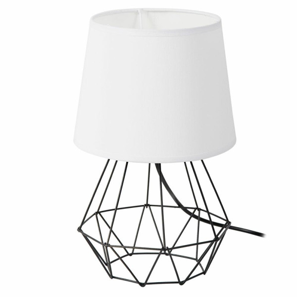 Lampka nocna stołowa biurkowa LED glamour E27 metal biało-czarna 34 cm 1043265
