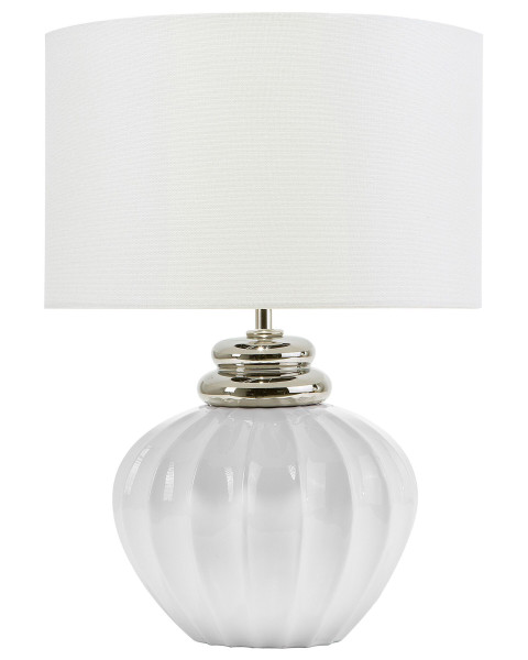 Lampka nocna stołowa ceramiczna biała 60866