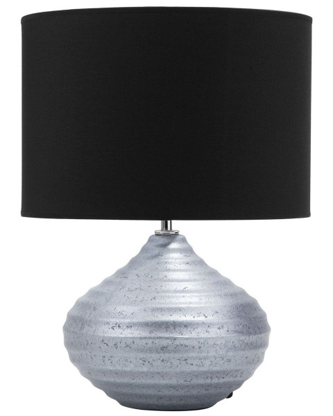 Lampka nocna stołowa ceramiczna srebrna 60936
