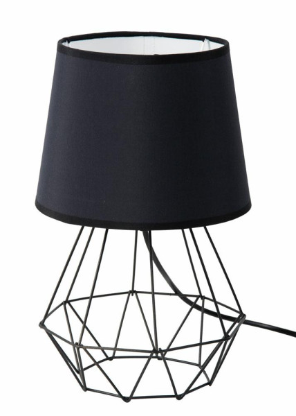 Lampka nocna stołowa Diament czarna metalowa nowoczesna E27 34 cm 1043273