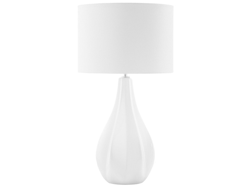 Lampka nocna stołowa porcelana 60 cm biała 60934