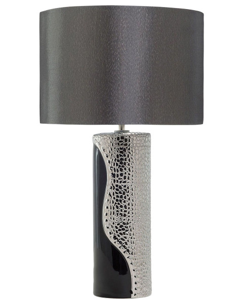 Lampka nocna stołowa porcelana czarna 60865
