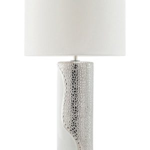 Lampka nocna stołowa porcelana srebrna 61022 Lampka nocna stołowa porcelana srebrna 61022