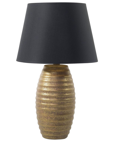 Lampka nocna stołowa porcelanowa złota 60989