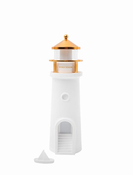 Lampka nocna z projektorem księżyc SHP LIGHTHOUSE biało-złota 966617