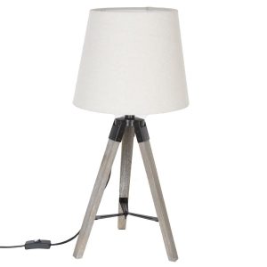 LAMPKA Runo biały klosz trójnożna DREWNIANA PODSTAWA 437396 LAMPKA Runo biały klosz trójnożna DREWNIANA PODSTAWA 437396