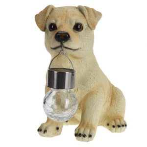 Lampka solarna ogrodowa figurka labrador kremowy z latarenką LED 24 cm 1043643 Lampka solarna ogrodowa figurka labrador kremowy z latarenką LED 24 cm 1043643