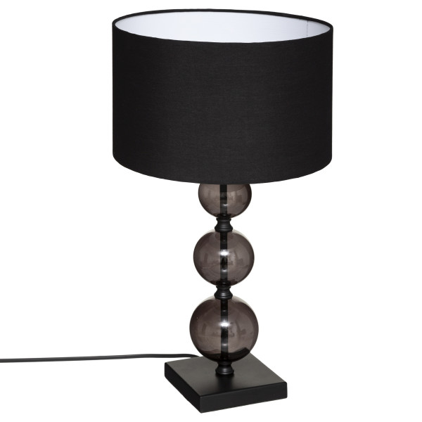 Lampka stołowa Alma szklana czarna 52x27 cm dekoracyjna glamour 931939