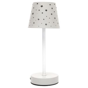LAMPKA STOŁOWA biała Z AŻUROWYMI GWIAZDKAMI ładowana 517164 LAMPKA STOŁOWA biała Z AŻUROWYMI GWIAZDKAMI ładowana 517164