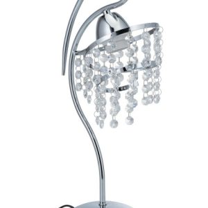 Lampka stołowa Crystal glamour srebrna z kryształkami E27 45 cm 1002498 Lampka stołowa Crystal glamour srebrna z kryształkami E27 45 cm 1002498