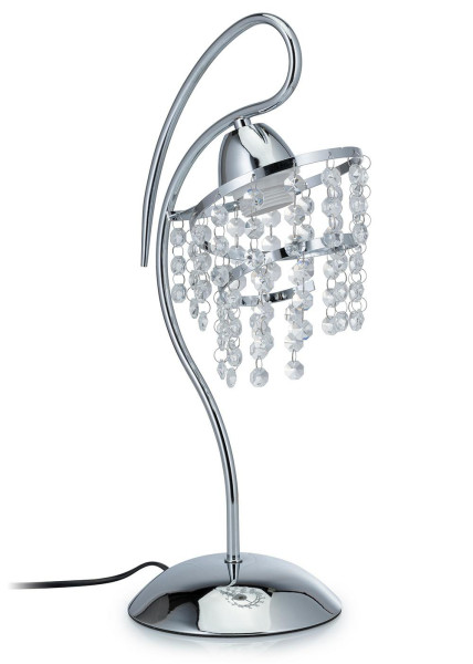Lampka stołowa Crystal glamour srebrna z kryształkami E27 45 cm 1002498