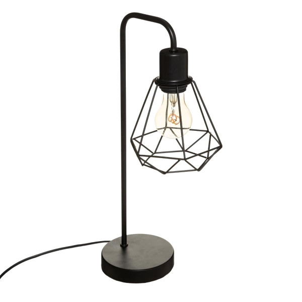 LAMPKA STOŁOWA Flave czarna w kształcie diamentu METALOWA 438626