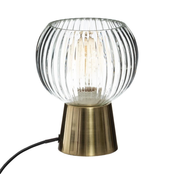 LAMPKA STOŁOWA Laye SZKLANY KLOSZ złota styl glamour 438605