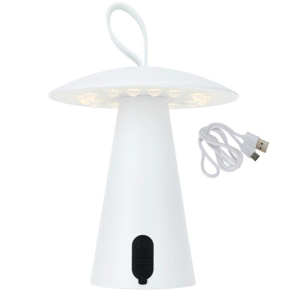 Lampka stołowa LED USB biała 17 cm dotykowa 3 poziomy jasności IP44 1043271