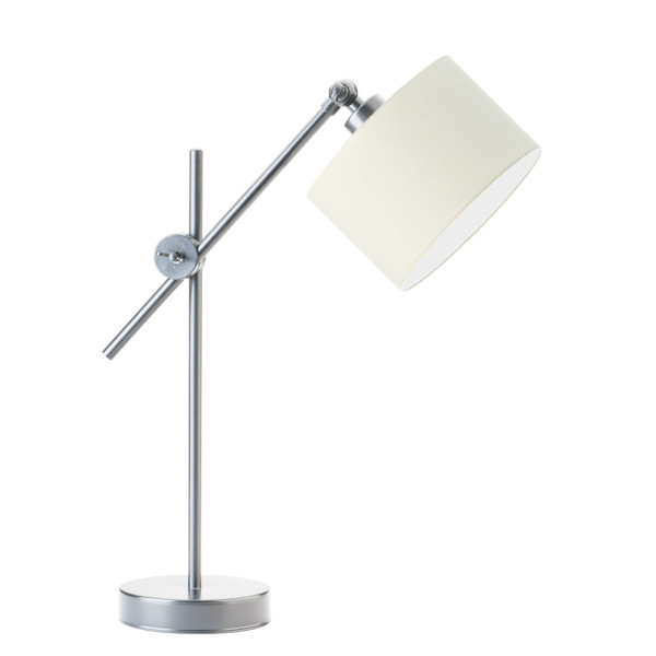 Lampka stołowa MALI regulowana do sypialni – Srebrny/ Ecru 900277