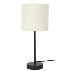 LAMPKA STOŁOWA metalowa czarna z białym KLOSZEM BOUCLE 510128 LAMPKA STOŁOWA metalowa czarna z białym KLOSZEM BOUCLE 510128