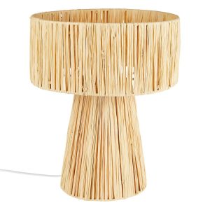 Lampka stołowa Orane z rafii beżowa 34×28 cm nowoczesna biurko 931942