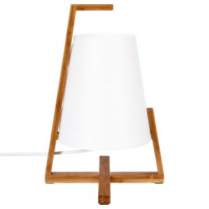 Lampka stołowa z bambusową podstawką 413134