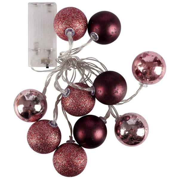Lampki bombki świecące 10 LED fioletowe 4 cm 788173