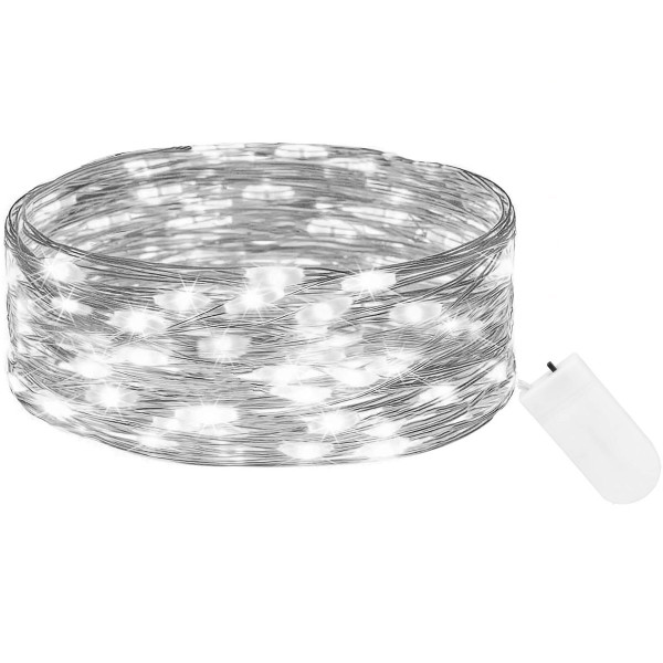 Lampki choinkowe 10 Led na baterie zimny biały 325031