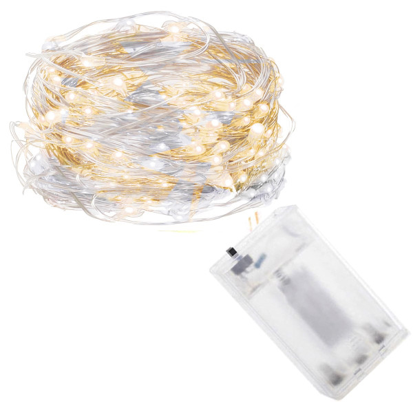 Lampki choinkowe 100 LED druciki mikro na baterie 335946