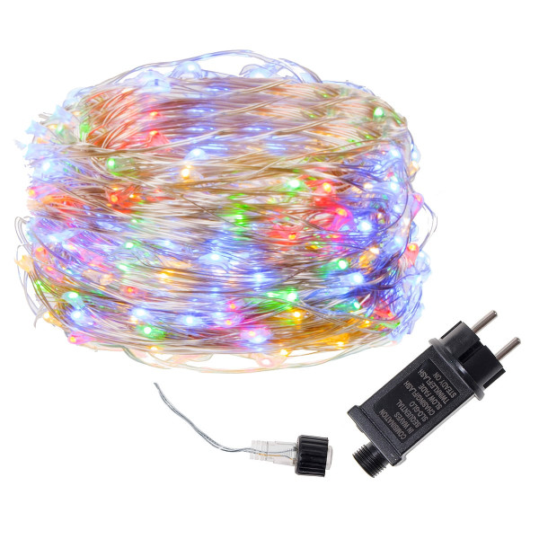 Lampki choinkowe 100 LED druciki na prąd multikolor 335934