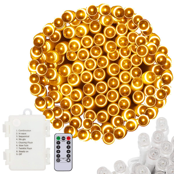 Lampki choinkowe 100 Led na baterie biały ciepły z pilotem 335847