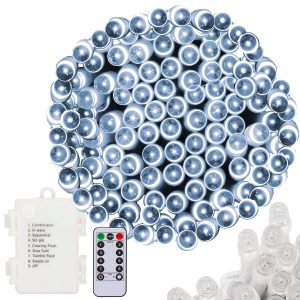 Lampki choinkowe 100 Led na baterie biały zimny z pilotem 325042 Lampki choinkowe 100 Led na baterie biały zimny z pilotem 325042