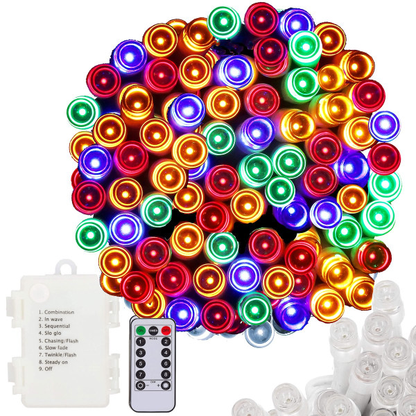 Lampki choinkowe 100 Led na baterie multikolor z pilotem 335851