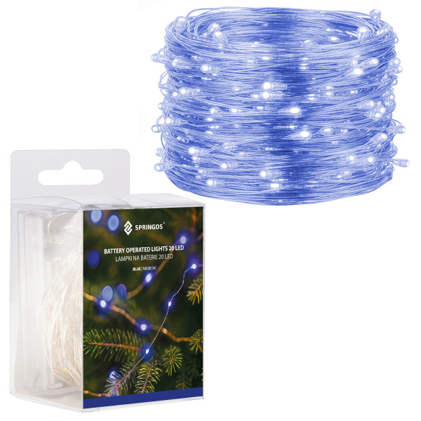Lampki choinkowe 20 LED druciki mikro na baterie 335966